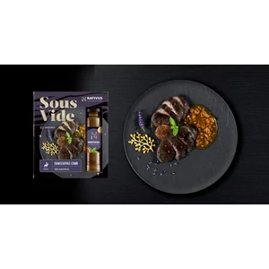 Sous vide dámszarvas comb Fügés almaszósszal - 200 g hús + 100 ml szósz