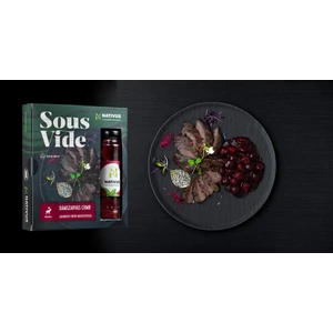 Sous vide dámszarvas comb Újfehértói fürtös meggyszósszal - 200 g hús + 100 ml szósz